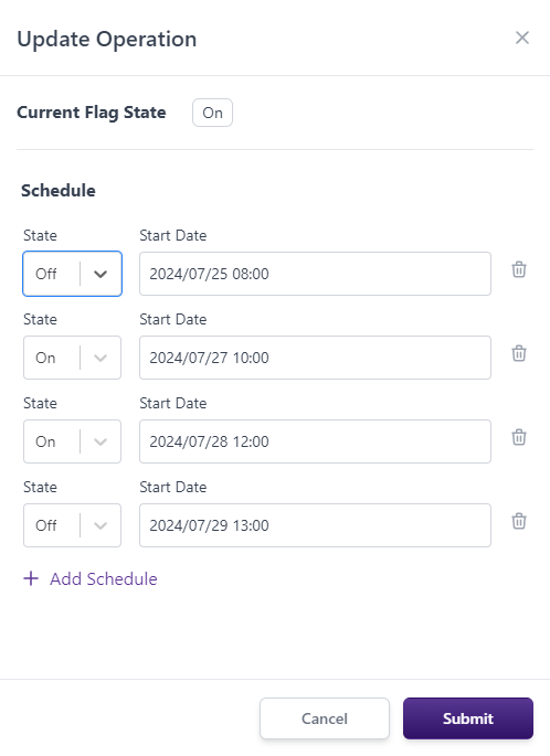 Create a schedule operation