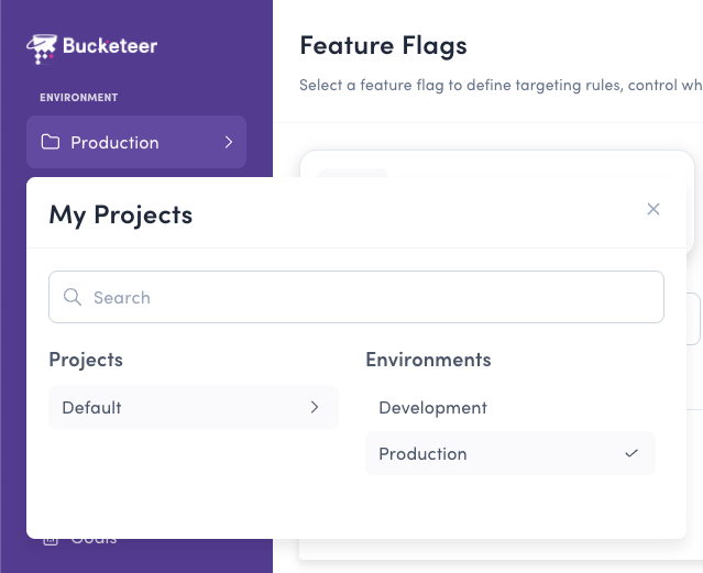 Switch between projects and environments